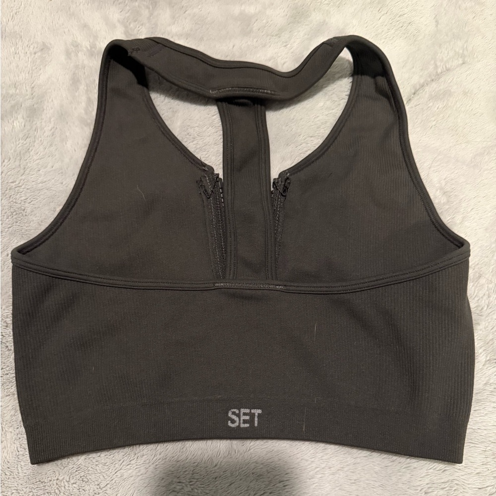 SET Active Black Racerback Sports Bra